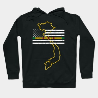 Vietnam Veteran Thin Line American Flag Pride Hoodie